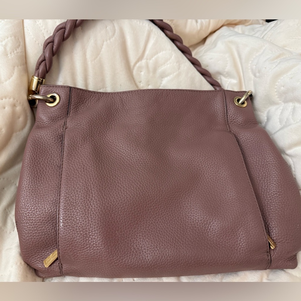 Michael Kore mauve purple soft Leather shoulder purse
